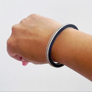 Loft Pave CZ Gray Enamel Cuff Bracelet Elegant